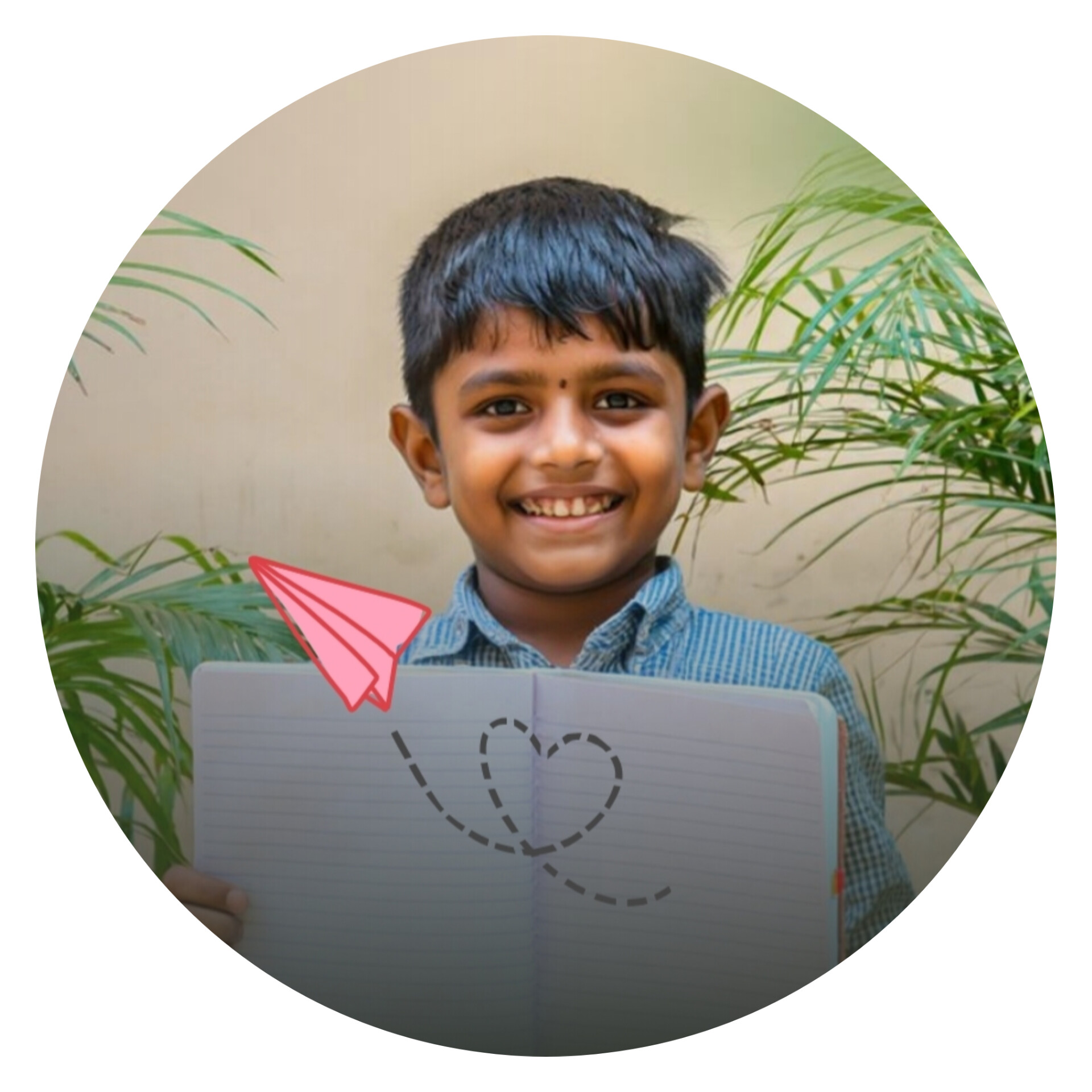 Children receiving school kits
